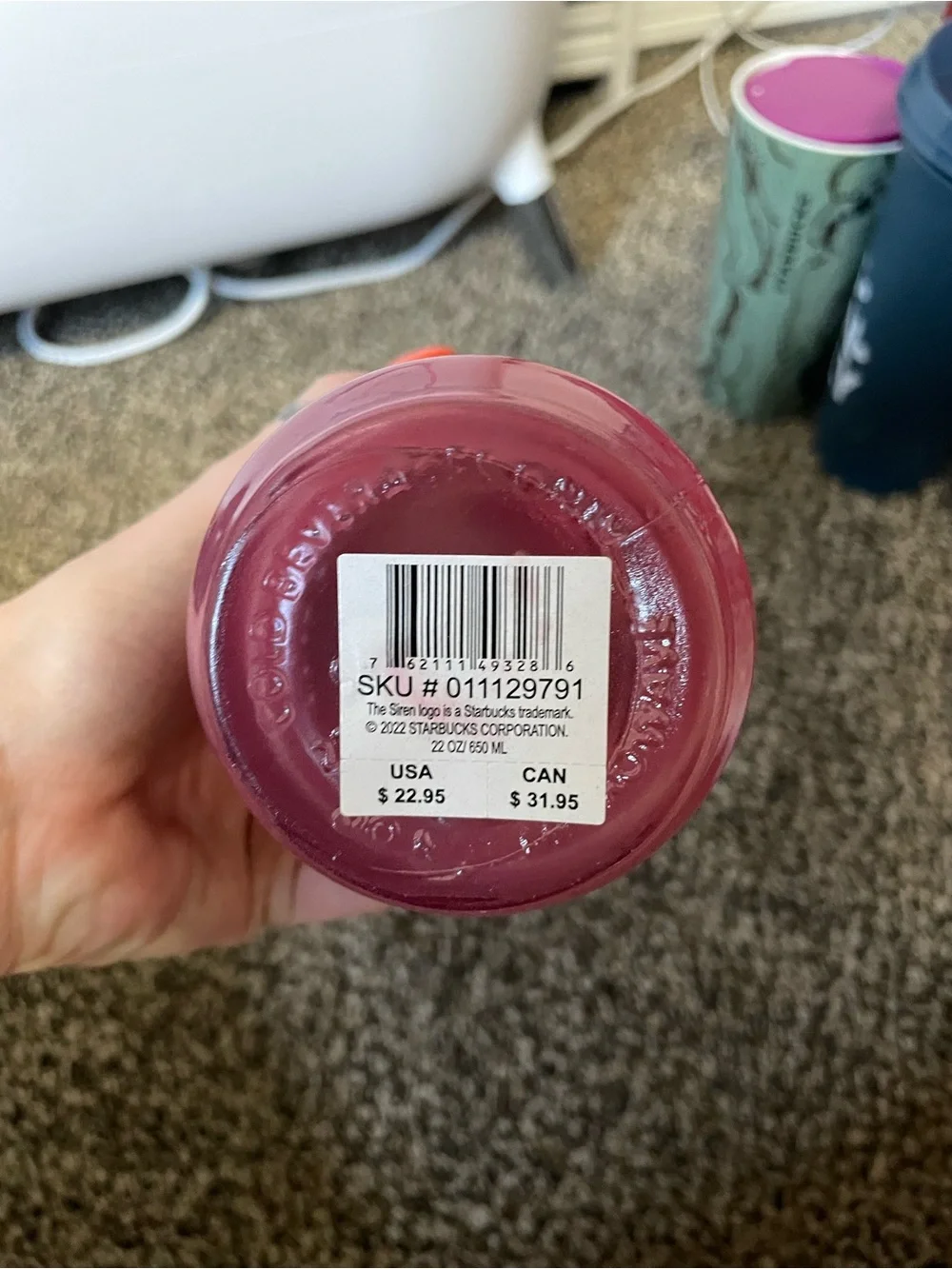Starbucks Recycled Glass Ombré Red Water Bottle